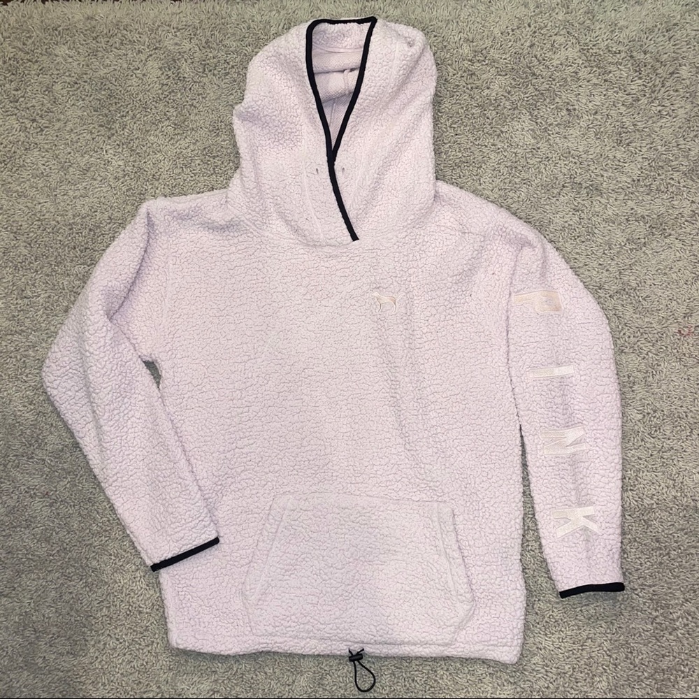 Victoria’s Secret VS PINK Fleece Pullover Hoodie Pale Pink Size Medium